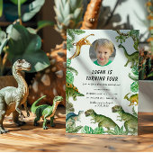 Dinosaur Birthday Party Foto Kaart