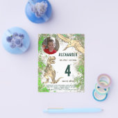 Dinosaur Birthday Party fotobudget Flyer (Enkel)