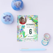 Dinosaur Birthday Party fotobudget Flyer (Enkel)