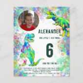 Dinosaur Birthday Party fotobudget Flyer (Voorkant)