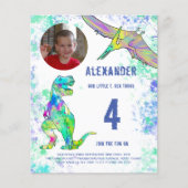 Dinosaur Birthday Party fotobudget Flyer (Voorkant)