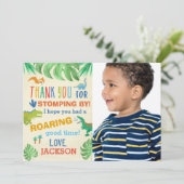 Dinosaur Birthday Party - Hartelijk dank voor uw f Kaart (Staand voorkant)