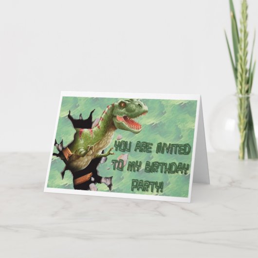 Dinosaur Birthday Party Invitation (Voorkant)