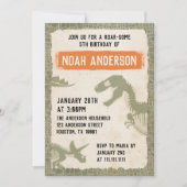 Dinosaur Birthday Party Invitation Card Kaart (Voorkant)