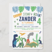 Dinosaur Birthday Party Invitation for Boy Kaart (Voorkant)