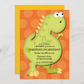 Dinosaur Birthday Party Invitation Kaart (Voorkant / Achterkant)