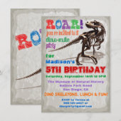 Dinosaur Birthday Party Invitation Kaart (Voorkant / Achterkant)