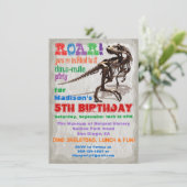 Dinosaur Birthday Party Invitation Kaart (Staand voorkant)