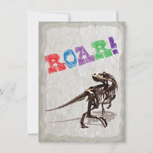 Dinosaur Birthday Party Invitation Kaart (Achterkant)