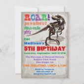 Dinosaur Birthday Party Invitation Kaart (Voorkant)