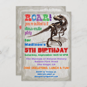 Dinosaur Birthday Party Invitation Kaart