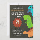 Dinosaur Birthday Party Invitation Kaart (Voorkant)