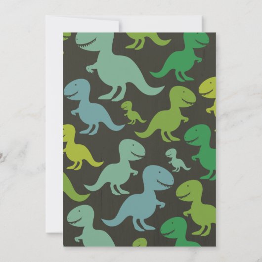 Dinosaur Birthday Party Invitation Kaart (Achterkant)
