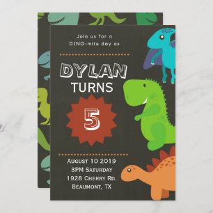 Dinosaur Birthday Party Invitation Kaart