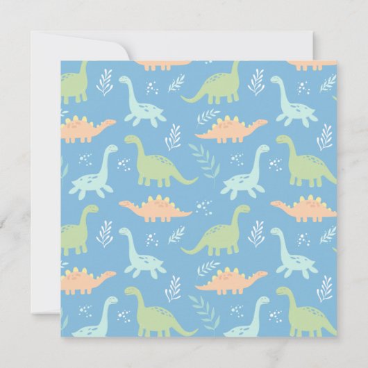 Dinosaur Birthday Party Invitation Kaart (Achterkant)