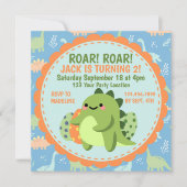 Dinosaur Birthday Party Invitation Kaart (Voorkant)