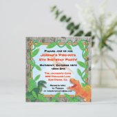Dinosaur Birthday Party Invitation Kaart (Staand voorkant)