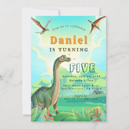 Dinosaur Birthday Party Invitation Kaart