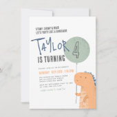 Dinosaur Birthday Party Invitation Kaart (Voorkant)