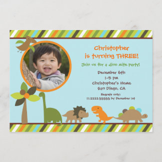 Dinosaur Birthday Party Invitation Kaart