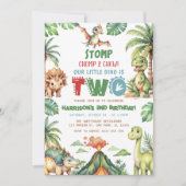 Dinosaur Birthday Party Invitation Kaart (Voorkant)