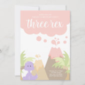 Dinosaur Birthday Party Invitation Kaart (Voorkant)