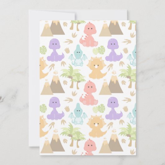 Dinosaur Birthday Party Invitation Kaart (Achterkant)