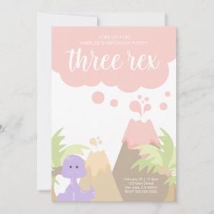 Dinosaur Birthday Party Invitation Kaart