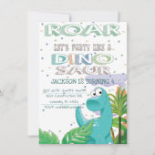 Dinosaur Birthday Party Invitation Kaart (Voorkant)