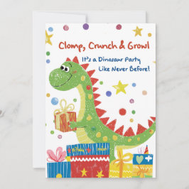 Dinosaur Birthday Party Invitation Kaart