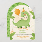 Dinosaur Birthday Party Invitation Kaart (Voorkant / Achterkant)