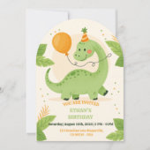 Dinosaur Birthday Party Invitation Kaart (Voorkant)