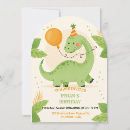 Dinosaur Birthday Party Invitation Kaart