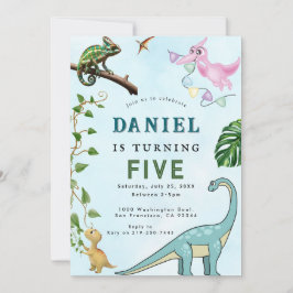 Dinosaur Birthday Party Invitation Kaart