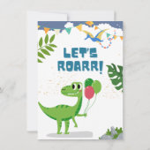 Dinosaur Birthday Party Invitation Kaart (Achterkant)