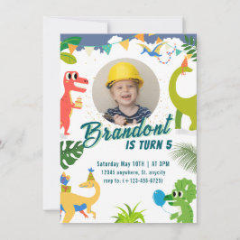 Dinosaur Birthday Party Invitation Kaart