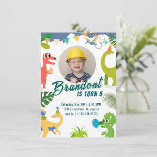 Dinosaur Birthday Party Invitation Kaart