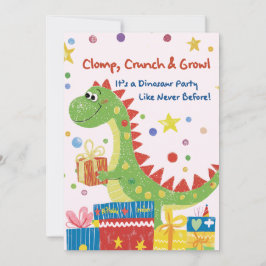 Dinosaur Birthday Party Invitation Kaart