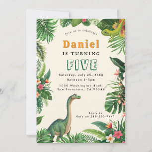 Dinosaur Birthday Party Invitation Kaart