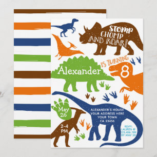 Dinosaur Birthday Party Invitation Kaart