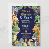 Dinosaur Birthday Party Invitation Kaart (Voorkant)