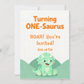 Dinosaur Birthday Party Invitation Kaart (Voorkant)