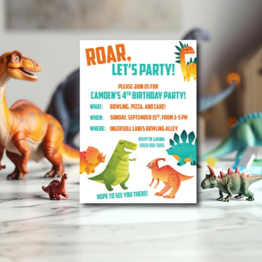 Dinosaur Birthday Party Invitation Kaart