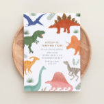 Dinosaur Birthday Party Invitation Kaart<br><div class="desc">Viel de verjaardag van je kleine met deze kleurrijke dinosaurus-thema verjaardagsuitnodiging.</div>