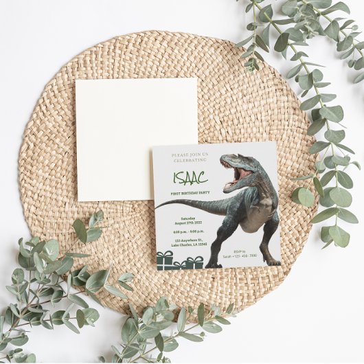 Dinosaur Birthday Party Invitation Kaart