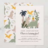 Dinosaur Birthday Party Invitation Kaart (Voorkant / Achterkant)