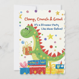 Dinosaur Birthday Party Invitation Kaart