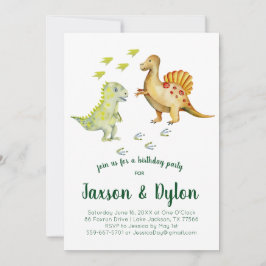 Dinosaur Birthday Party Invitation Kaart