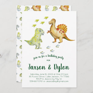 Dinosaur Birthday Party Invitation Kaart