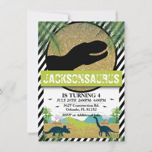 Dinosaur Birthday Party Invitation Kaart